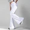 chaktkglok Wide Leg Sweatpants Women Fleece High Waisted Joggers with Pockets Comfy Athletic Lounge Pants Sweats Women's Joggers with Pockets Flare Yoga Pants for Women Workout Pants Women White view 3
