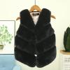 Girls Faux Fur Outwear Coat Jacket Vest Cute Warm Winter Toddler Girls Sleeveless Fleece Gilet (Black, 4-5 Years) view 3
