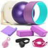 HNCTINNO All in One Yoga Wheel Set, Soft Foam Roller Wheel for Back Pain & Stretching, Yoga Blocks 2 Pack with Strap, Trigger Point Therapy Massage Ball for Deep Tissue, Yoga Starter Kit for Beginner