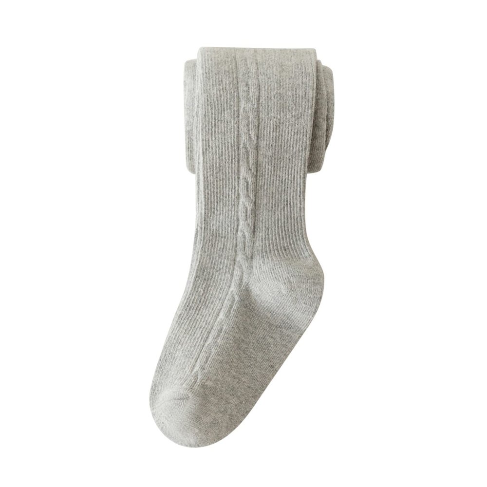 Baby Girls Tights Toddler Cable Knit Stocking Leggings for Girls Soft Warm Kids Thick Cotton Stretchy Pantyhose A-Grey