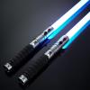 XenoSaber 2 Pack XRGB 3.0 Double-Bladed Dueling Light Saber Set, Dual 2 in 1 Smooth Swing Motion Control Light Saber, 16 Sound Fonts Infinite Color Changing APP Control, Rechargeable Metal Hilt view 1