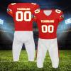 AWSOLE Custom Rugby Jerseys for Men Women Kids Print Name Number Logo American Football Uniform Comfort Athletic Sports Shirt Red White Yellow view 4