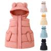 Toddler Boys Girls Light Puffer Vest Coat Bear Ears Hooded Sleeveless Zip Up Outwear Baby Winter (Beige, 18-24 Months) view 1