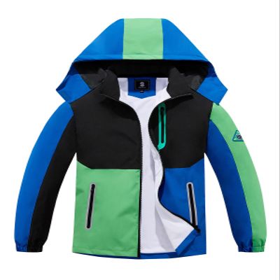 SaphiRose Kids Rain Jacket Waterproof Raincoat Mesh Lined Coat with Removable Hood for Boys Girls (combi-color,11-12 years)