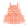 IDOPIP Toddler Pageant Princess Dress Birthday 3D Butterfly Galaxy Sequins Tulle Tutu Dress Wedding Flower Girl Dress First Communion Christening Baptism Photoshoot Outfit Peach Pink 3-4 Years view 2