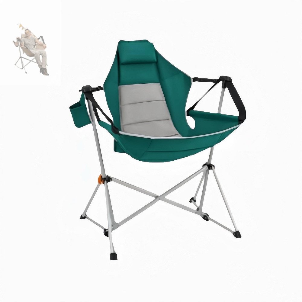 Camping Chair, Camping Rocking Chair, Outdoor RockingChair,Portable Camping Chair, Camping Tailgate, Beach, Sports Folding Chair(Green)