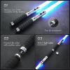 XenoSaber 2 Pack XRGB 3.0 Double-Bladed Dueling Light Saber Set, Dual 2 in 1 Smooth Swing Motion Control Light Saber, 16 Sound Fonts Infinite Color Changing APP Control, Rechargeable Metal Hilt view 2