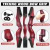 60'' Longbow and Arrows with Turkey Feathers Hunting Archery Longbow Set for Adult Target Practice Right Hand Takedown Wood Long Bow (25lbs) view 4
