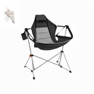 Camping Chair, Camping Rocking Chair, Outdoor RockingChair,Portable Camping Chair, Camping Tailgate, Beach, Sports Folding Chair(Black)
