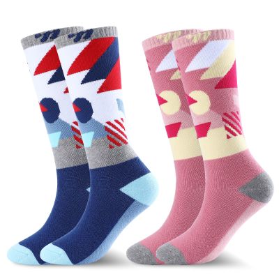 West Biking Kids Merino Wool Ski Socks for Boys Girls Kids Knee High Socks Thermal Winter Warm Snowboard Sock 2 Pairs 4-15years