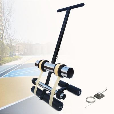 Driveway Basketball Court Marking Kit, Hand Push Floor Marking Tool with Drawing Circle Kit, Floor Tape Applicator, Pickleball Court Marking Kit for Driveway, Asphalt or Concrete, Basketball Courts