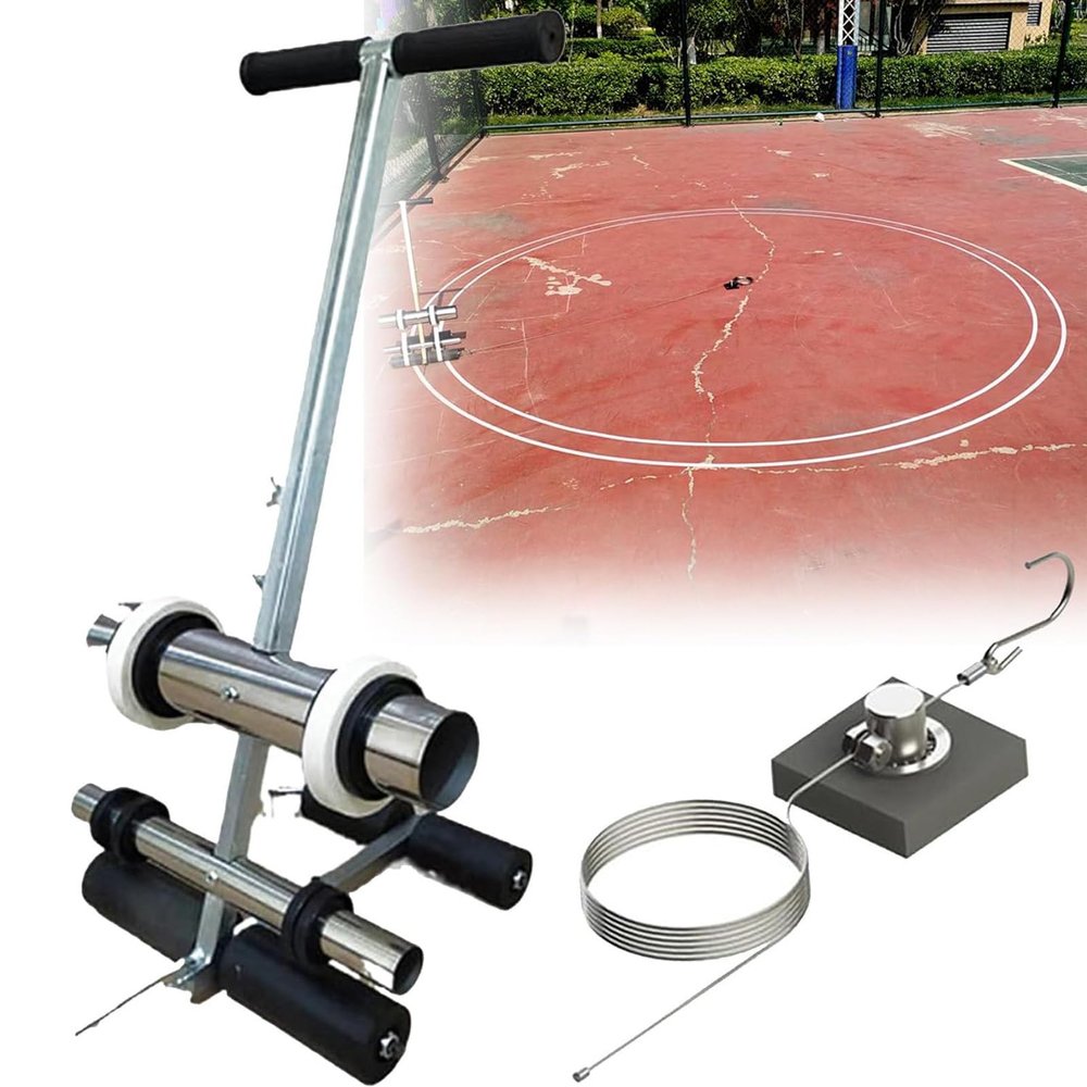 PPOIUYK Pickleball Court Marking Kit for Concrete, Playing Field Line Striping Machines, Court Line Tape Machine, Basketball Court Line Kit for Concrete, Asphalt, Road Warning with Drawing Circle Kit