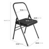 Eqvexd Yoga Folding Chair,Yoga Auxiliary Chair,Iyengar Metal Folding Chair,Reinforced Portable Backless Chair White 31.5in*18.5in*17.3in,White view 2