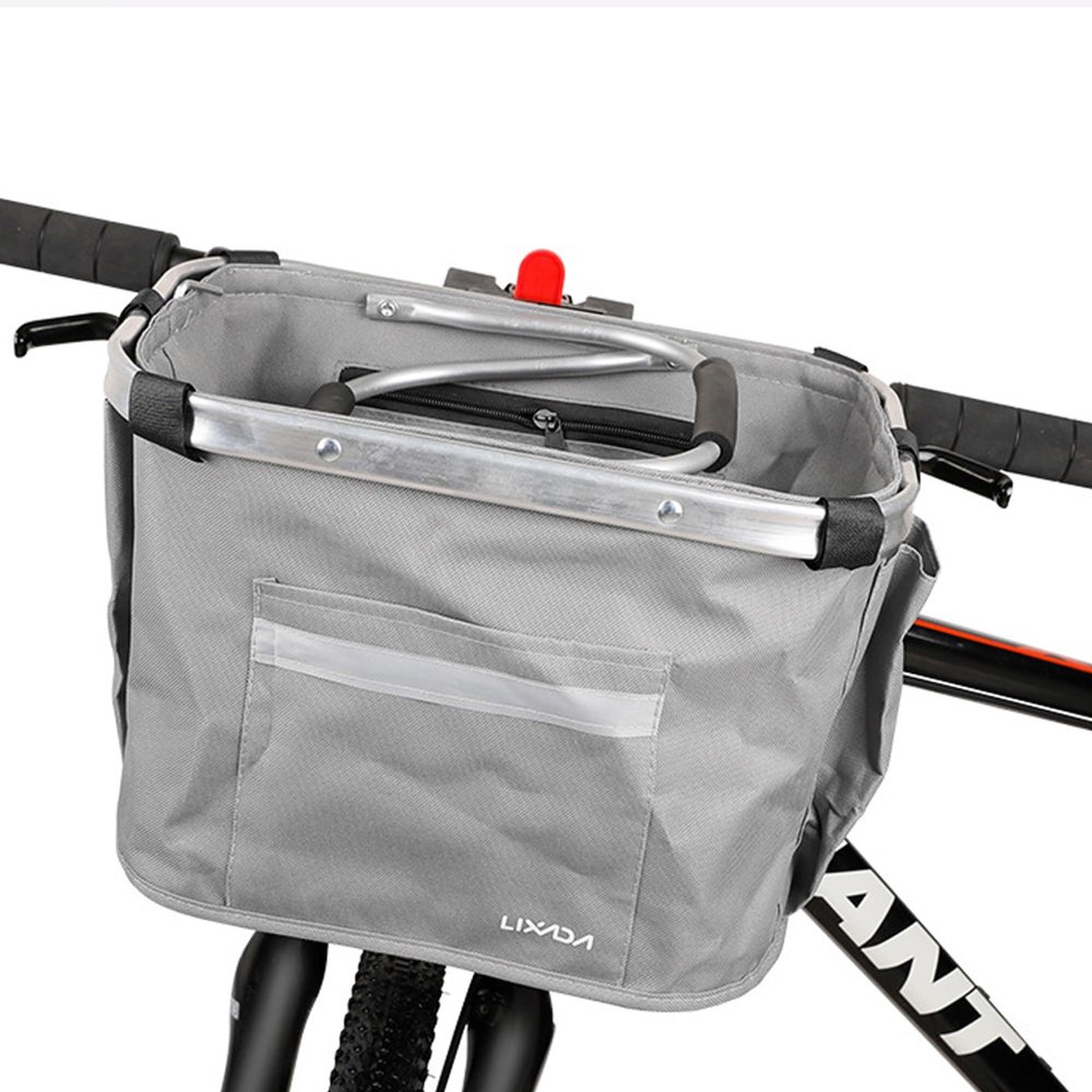 Bicycle Dog Bag, Bicycle Basket, Cats And Dogs, Mountain Bike Front Basket, Folding Pet Bag, Bicycle Basket Front Hand Canvas, Large Capacity, Folding Easy To Clean, Quick Snap Snap(Aluminum Carrying