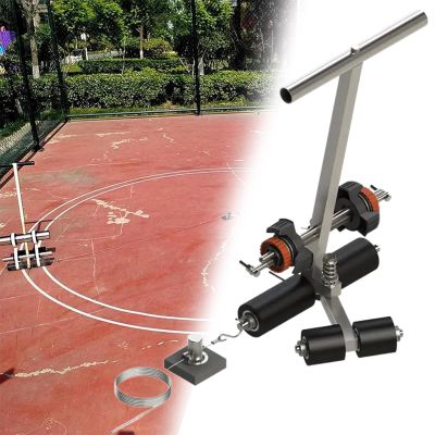 PPOIUYK Basketball Court Marking Kit, Basketball Court Kit for Concrete, Basketball Lines for Driveway, Concrete, Asphalt, Backyard, with Circle Drawing Tool