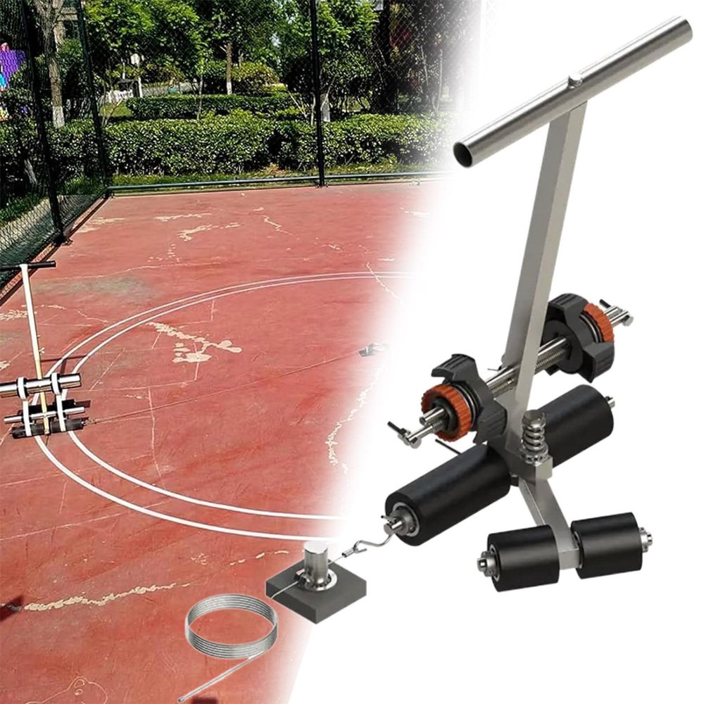 PPOIUYK Basketball Court Marking Kit, Basketball Court Kit for Concrete, Basketball Lines for Driveway, Concrete, Asphalt, Backyard, with Circle Drawing Tool