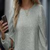 TIAFORD Womens Casual Crewneck Waffle Sweatshirt Dress Puff Long Sleeve Ruffle Hem Pullover Loose Fall Fashion Mini Dress Grey view 3