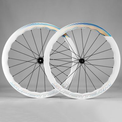SUPERTEAM Carbon Disc Wheel 50CU-28-CC Tubeless 700C Cycling Wheel (FIT for Shimano, Thru AXLE 12 * 100-12 * 142MM)