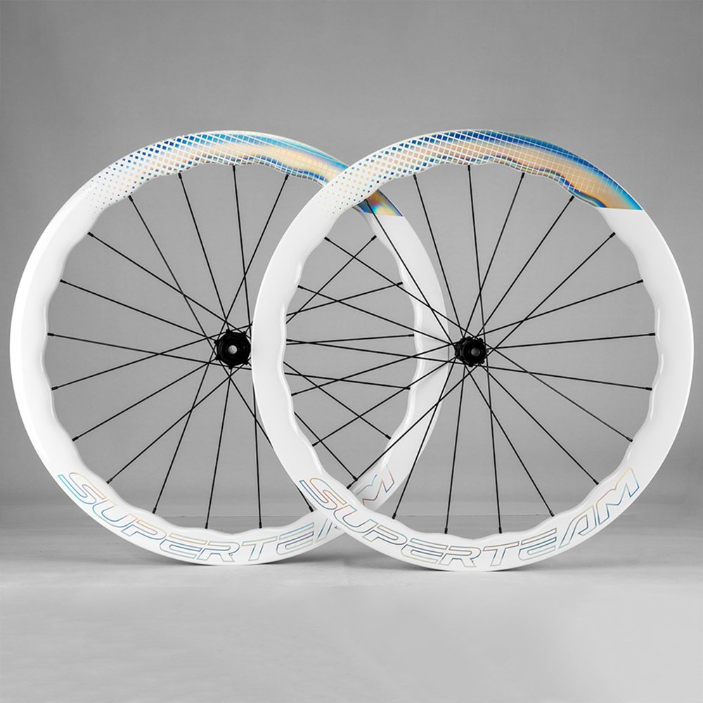 SUPERTEAM Carbon Disc Wheel 50CU-28-CC Tubeless 700C Cycling Wheel (FIT for Shimano, Thru AXLE 12 * 100-12 * 142MM)