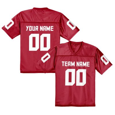 Custom Football Jersey Personalized Replica Football Uniform Stitched Printed Logo Team Name Number Fans Gift for Men Youth Women Kid Z Red