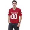 Custom Football Jersey Personalized Replica Football Uniform Stitched Printed Logo Team Name Number Fans Gift for Men Youth Women Kid Z Red view 3