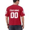 Custom Football Jersey Personalized Replica Football Uniform Stitched Printed Logo Team Name Number Fans Gift for Men Youth Women Kid Z Red view 4