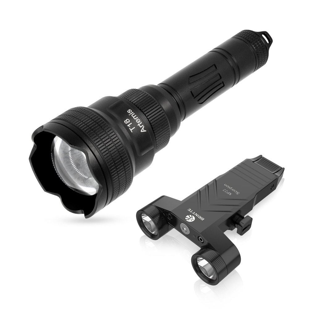 Brinyte XP22 1300 Lumens Weaponlight T18 Red Green White Hunting Light Bundle
