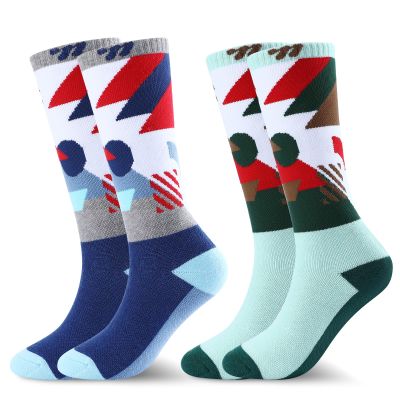 West Biking Kids Merino Wool Ski Socks for Boys Girls Kids Knee High Socks Thermal Winter Warm Snowboard Sock 2 Pairs 4-15years
