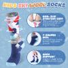 West Biking Kids Merino Wool Ski Socks for Boys Girls Kids Knee High Socks Thermal Winter Warm Snowboard Sock 2 Pairs 4-15years view 3