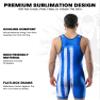 Exxact Sports Patriot Men's Wrestling Singlet, High-Performance Powerlifting Singlet, Wrestling Singlets for Men (A3XL, Royal) view 3
