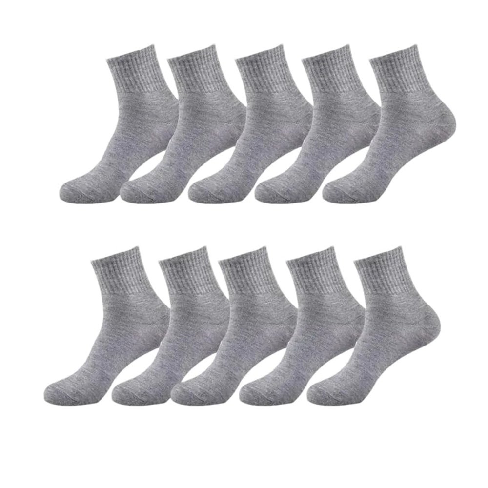 10Pairs Men's Socks Solid Color Breathable Soft Socks Casual Business Office Dress Socks
