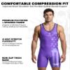 Exxact Sports Patriot Men's Wrestling Singlet, High-Performance Powerlifting Singlet, Wrestling Singlets for Men (AXL, Purple) view 2