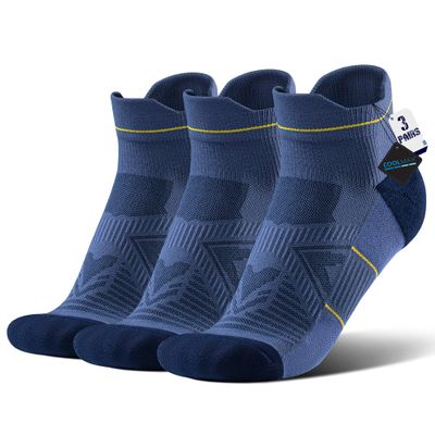BRISIRA Bamboo Viscose Compression High Ankle Socks Men Women Cushioned Anti Blister HIking Golf Arch Support Running Socks