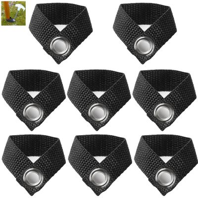 SquEqu 8 Pack Camping Tarp Poles Holder Fixing Anchor with Metal Hole Tent Poles Feet Clasp Fastener for Awning Canopy Rainfly Tarp Hammock Rain Fly Sun Shade Shelter Tent Stakes Ground Tent Pegs