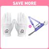FINGER TEN Womens Ladies Golf Rain Gloves Pair Both Hand or 2 Pack Left Right Golf Club Bag Mini Lightweight for Men Women Ladies Kids with/Without view 1