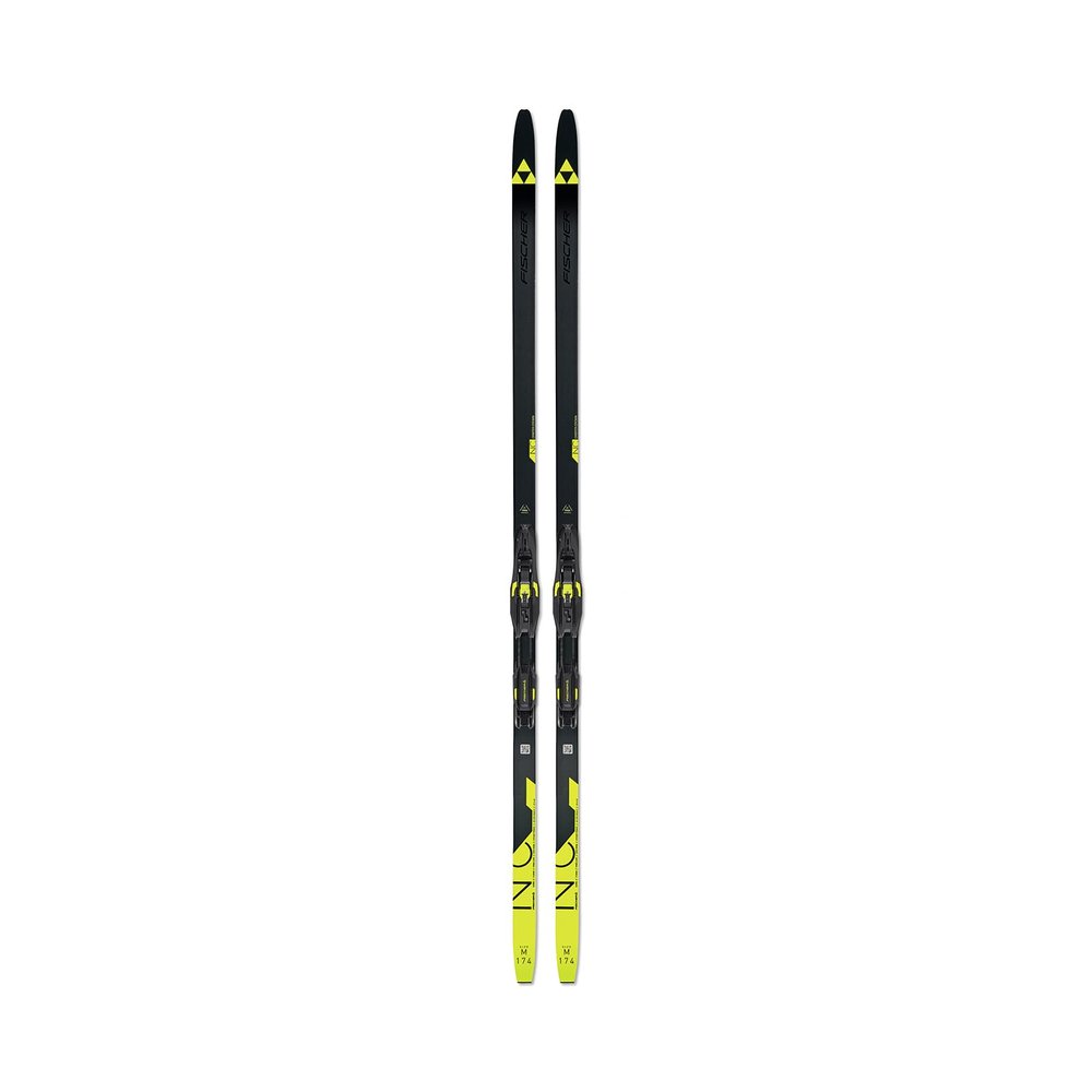 Fischer Orbiter EF Cross Country Skis, Black/Neon Yellow, Small w/ Control Step-in Binding