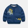 Toddler Baby Boy Girl Varsity Jacket Kids Cotton Dinosaur Print Baseball Bomber Jacket Outwear Fall (Blue, 3-4 Years) view 3