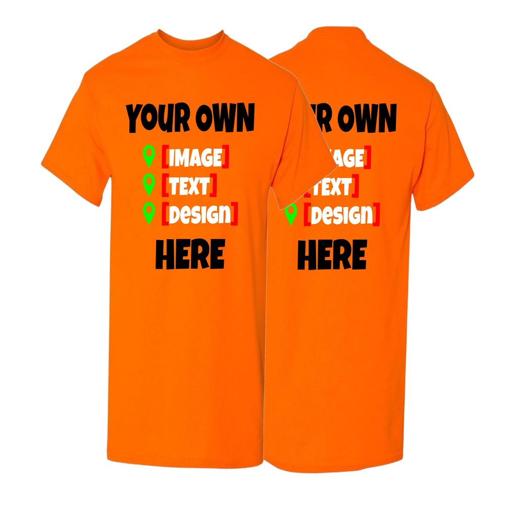 Lantliv Custom T Shirts for Men and Women, Add Your Own Text, Logo, Image T-Shirts for Birthday, Father's Day and Mother's Day, Toddler Orange XLarge