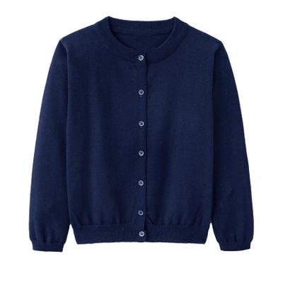 Girls Cardigan Sweater School Uniforms Toddler Long Sleeve Button Knit Solid Sweaters Tops Navy