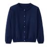 Girls Cardigan Sweater School Uniforms Toddler Long Sleeve Button Knit Solid Sweaters Tops Navy view 1