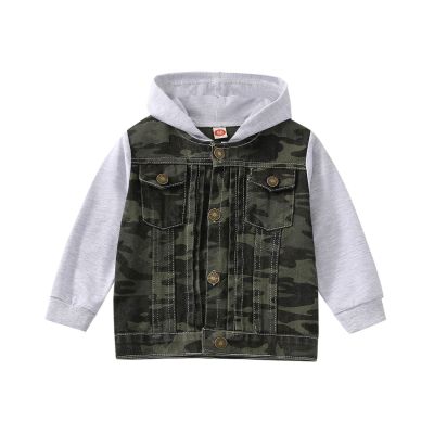 Baby Boys Girls Camouflage Denim Jacket Kids Toddler Hoodie Button Down Jeans Jacket Top Coat (Camouflage, 12-18 Months)