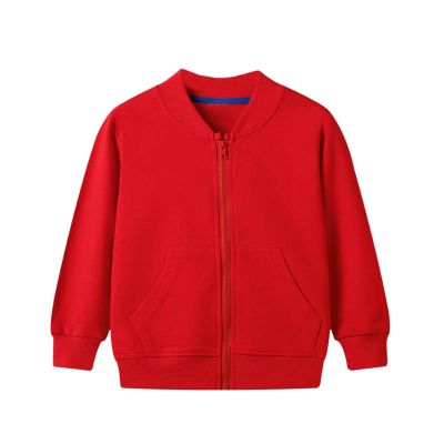 Toddler Baby Boy Girl Varsity Jacket Kids Solid Color Baseball Bomber Jacket Outwear Zip Up Fall (Red, 18-24 Months)