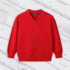 Toddler Baby Boy Girl Varsity Jacket Kids Solid Color Baseball Bomber Jacket Outwear Zip Up Fall (Red, 18-24 Months) view 2