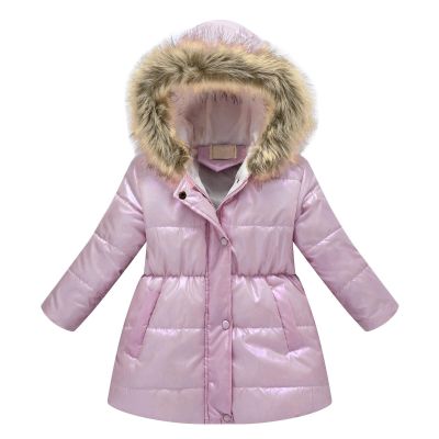 Baby Girls Clothes Winter Solid Color Down Jacket Zipper Cotton Coat Parka Hoodie Windproof Outerwear (Pink, 2-3 Years)