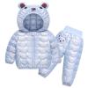 Toddler Girl Boys Girls Winter Puffer Pants and Puffer Jacket Set Kids Lightweight Cute Bear Snowsuit (Blue, 5-6 Years) view 1