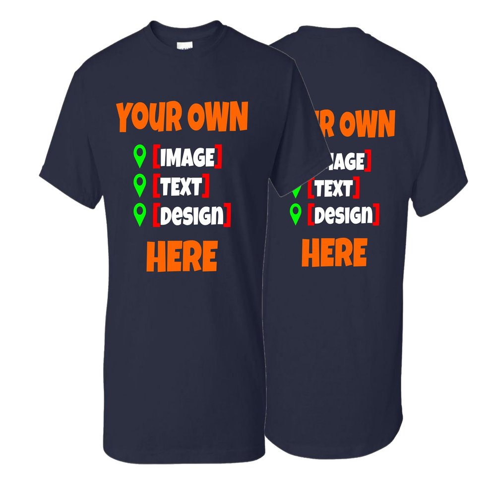 Lantliv Custom T Shirts for Men and Women, Add Your Own Text, Logo, Image T-Shirts for Birthday, Father's Day and Mother's Day, Toddler Navy XLarge