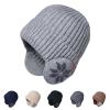 Winter Beanie Hat Women Faux Knit Warm Soft Ski Cap Ear Men Winter Beanie Hat Knitted Stocking Caps (Khaki, One Size) view 1