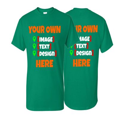 Lantliv Custom T Shirts for Men and Women, Add Your Own Text, Logo, Image T-Shirts for Birthday, Father's Day and Mother's Day, Toddler Kelly Green Small