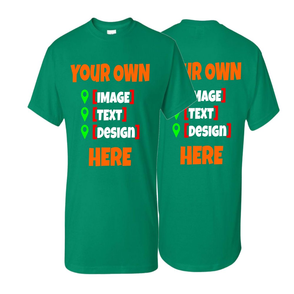 Lantliv Custom T Shirts for Men and Women, Add Your Own Text, Logo, Image T-Shirts for Birthday, Father's Day and Mother's Day, Toddler Kelly Green Small