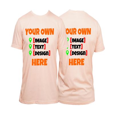 Lantliv Custom T Shirts for Men and Women, Add Your Own Text, Logo, Image T-Shirts for Birthday, Father's Day and Mother's Day, Toddler Heather Peach Medium